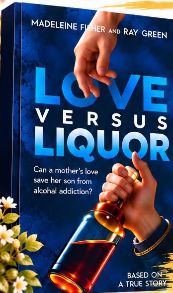 Cover of Love Versus Liquor by Madeleine Fisher and Ray Green, which asks: can a mother's love save her son from alcohol addiction? Based on a true story.